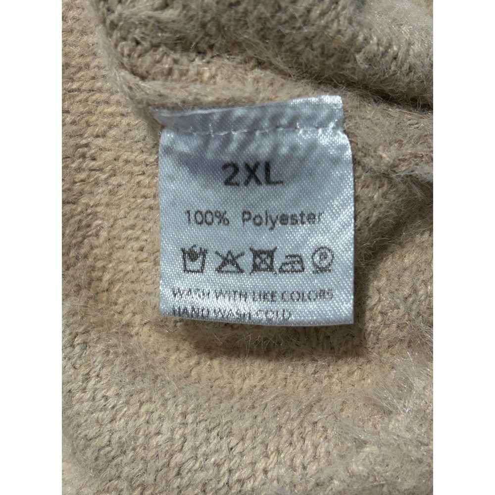 Disney‎ Toy Story Sketch Graphic Fuzzy Eyelash Knit Sweater Tan Beige 2XL - Picture 5 of 5